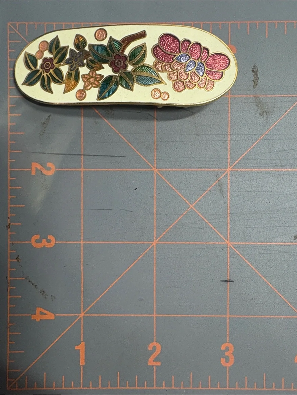 Floral Enamel Cloisonné  Belt Buckle